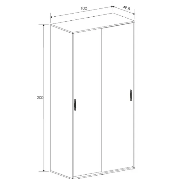Armario 2 puertas correderas aura