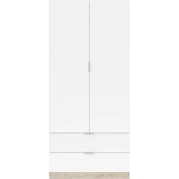 Armario Low 2p 2c Roble/ Blanco