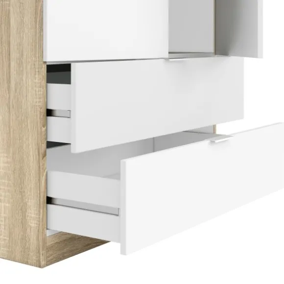 Armario Low 2p 2c Roble/ Blanco