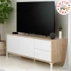 Bajo TV Urban Plus roble-blanco