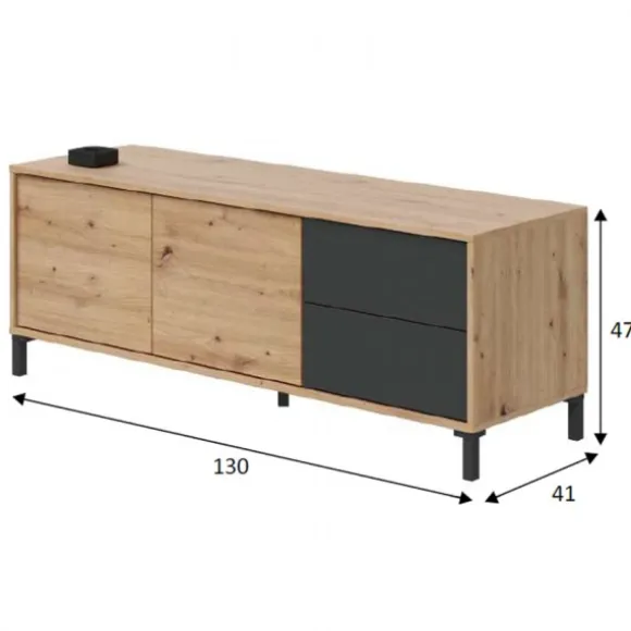 Bajo TV Urban Plus roble-gris