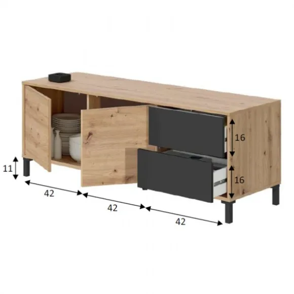Bajo TV Urban Plus roble-gris