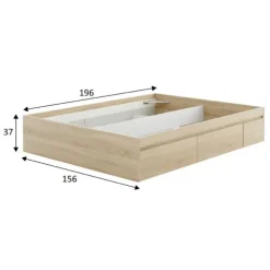 Cama Bed 4 cajones roble canadian