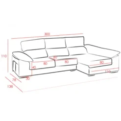 Chaiselongue Franca Express tapizado Magnol piedra