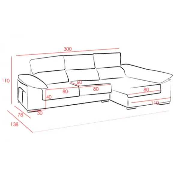 Chaiselongue Franca Express tapizado Magnol piedra
