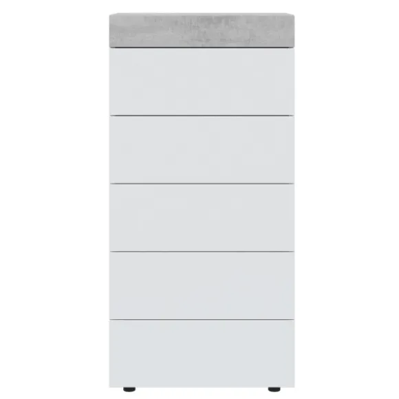 Cómoda 5c blanco - cemento