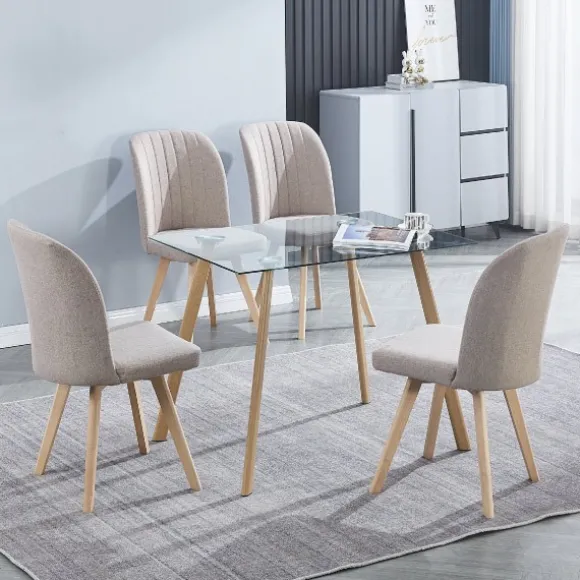 Conjunto mesa Acnes + 4 sillas Lane