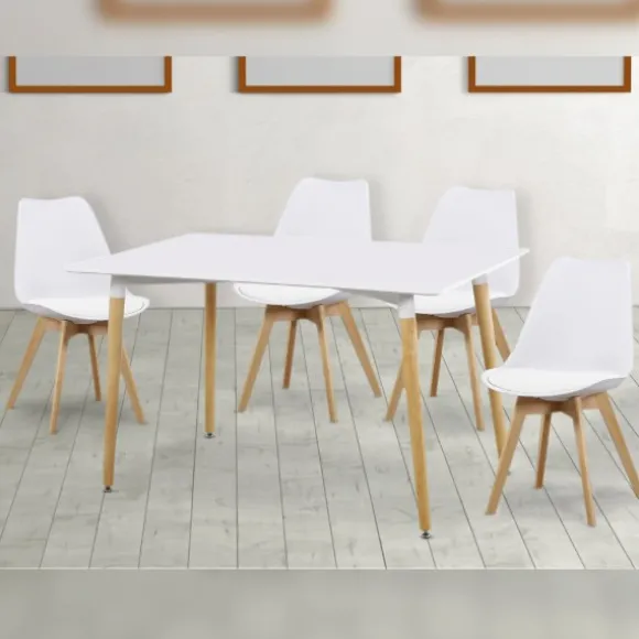 Conjunto mesa Dinamarca 100 + 4 sillas Fina