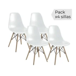 Juego de 4 sillas Dinamarca BLANCO