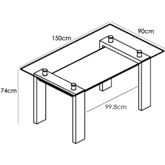 Mesa cristal Sensei