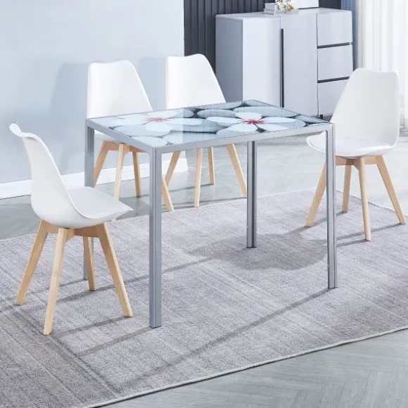 Mesa fija Flores + 4 sillas Fina