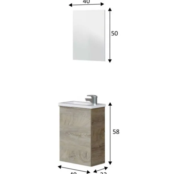Mini mueble baño con espejo