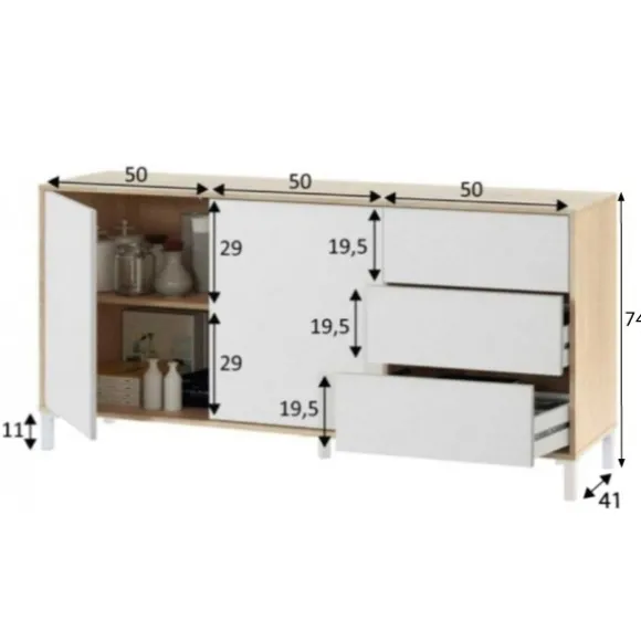 Salón Urban Plus roble-blanco