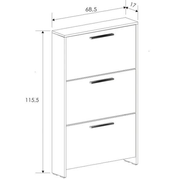 Zapatero patas 3 puertas aura